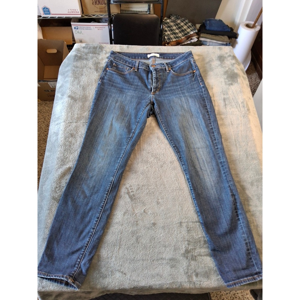 Loft Curvy Skinny Jeans Womens 28/6 Medium Wash Denim Blue Stretch Mid Rise